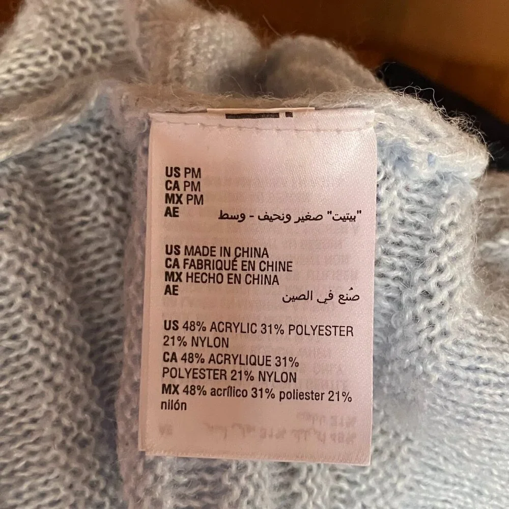 Pale Blue Lightweight Pullover Sweater PM/M - Picture 3 of 3